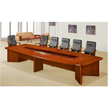 Table durable plaquée en bois solide antique de forces de défense principale pour la salle de réunion